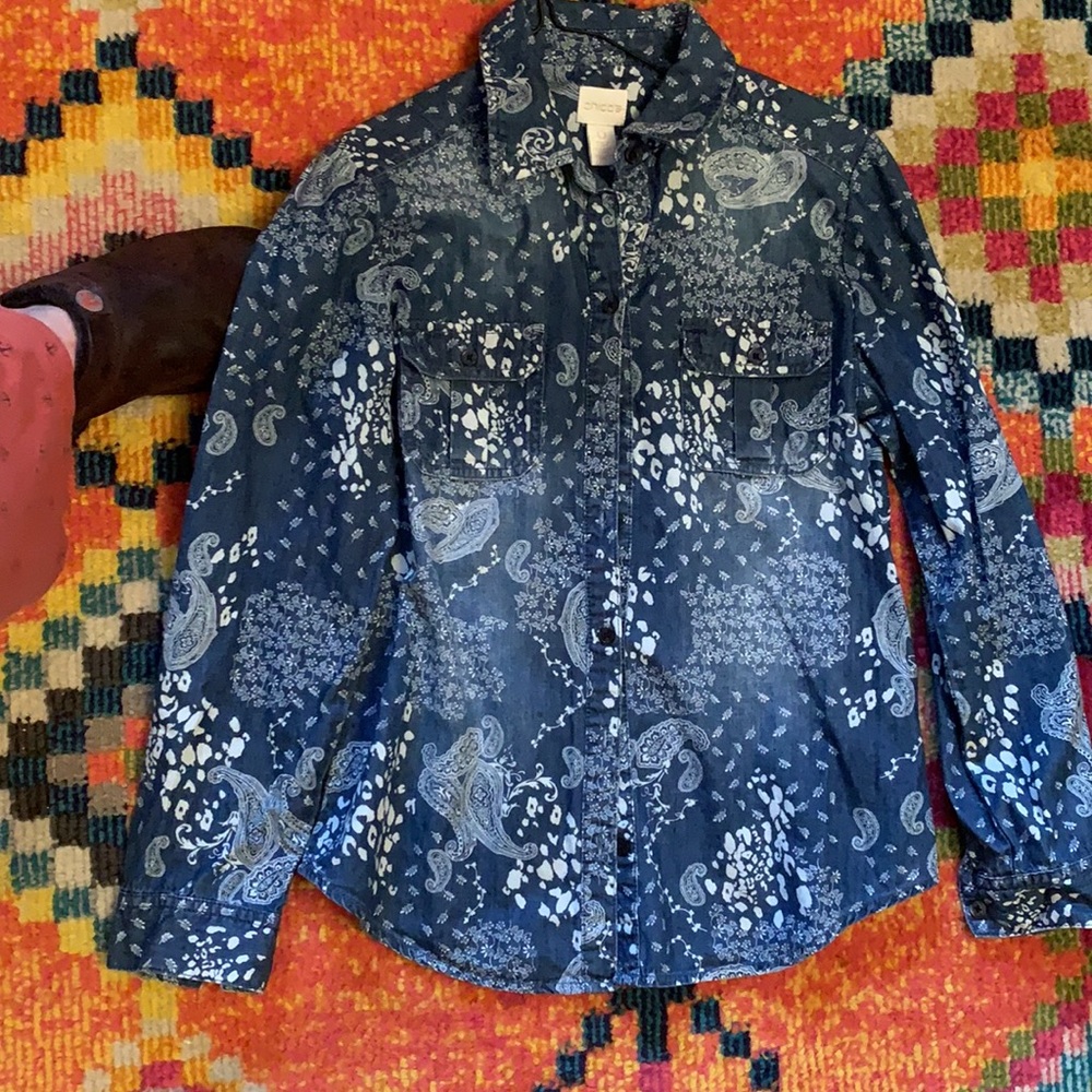 Chico’s Denim Shirt. SZ. O.